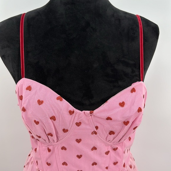 NWT Betsey Johnson dress hearts pink size 8 Valentines Day dress - Picture 6 of 9